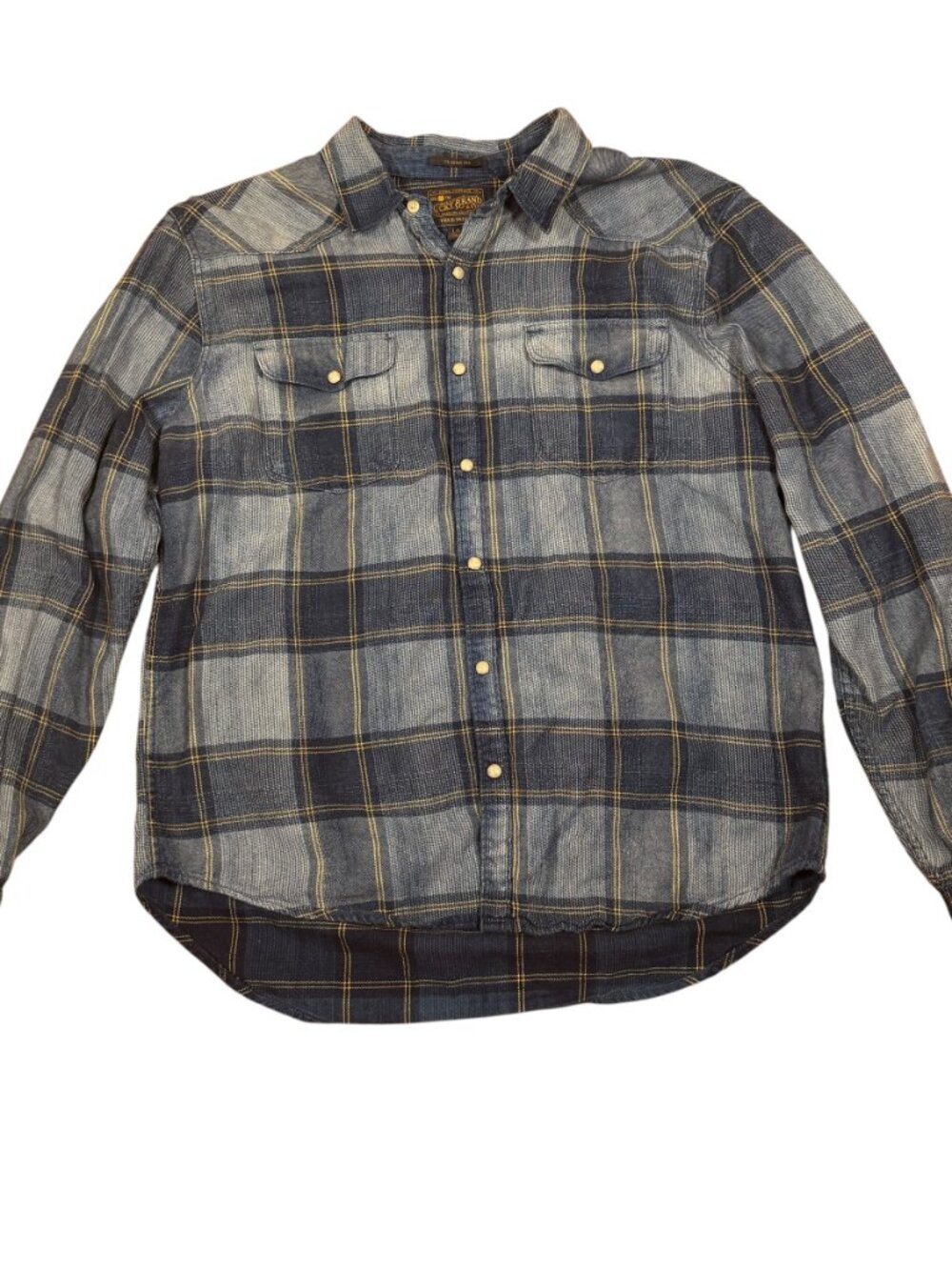 Lucky Brand Plaid Western Snap Button Shirt Mens Large Classic Fit